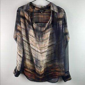 Karen Kane Sheer Oversized Blouse Size M